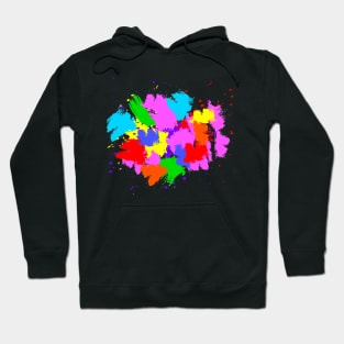 Random brush strokes with bright splashes abstract. Hoodie